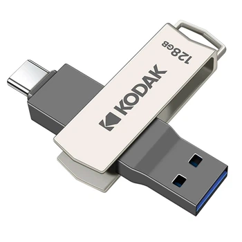 Флешка Kodak K273 USB 3.2 & Type-C OTG 128 GB Серебристый (1013-999-00)