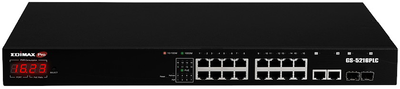 Комутатор Edimax Gigabit Ethernet 18 Ports Long Range Web Smart Switch with 2 SFP slots Black (GS-5216PLC)