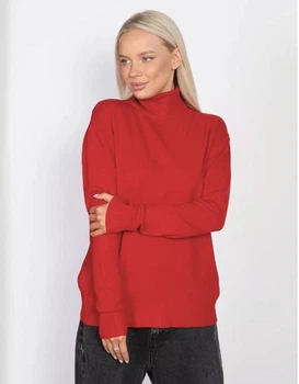 Женский гольф-водолазка базовый с кашемиром Moni &Co Красный M/L (48-50)