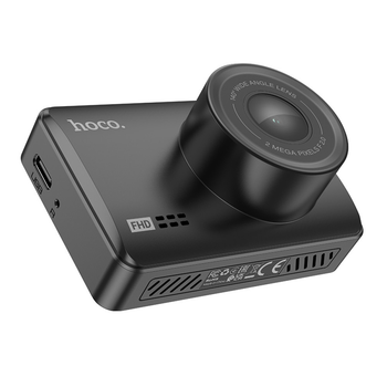 Hoco DV3 - це відеореєстратор з IPS-дисплеєм та камерою заднього вигляду, виконаний у чорному кольорі.