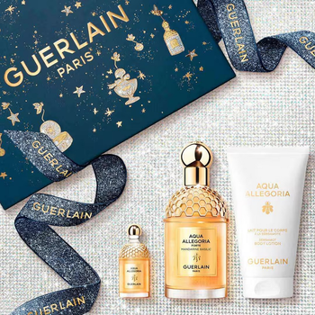 Набір для жінок Guerlain Aqua Allegoria Forte Mandarine Basilic Парфумована вода 75 мл + Мініатюра Парфумована вода 7.5 мл + Лосьйон для тіла 75 мл (3346470148871)