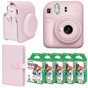 Подарочный набор Fujifilm Instax Mini 12 Blossom Pink: Камера + Чехол + Фотоальбом на 108 фото + Фотопленка 50 шт + Подарочная упаковка
