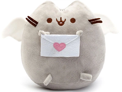 М'яка іграшка Пушин кет Pusheen cat великий 23х25 см з Листом в лапках Сірий n-11281