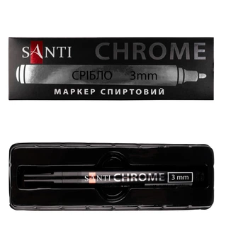Маркер зеркальный Santi Chrome 3 мм серебро (390776)