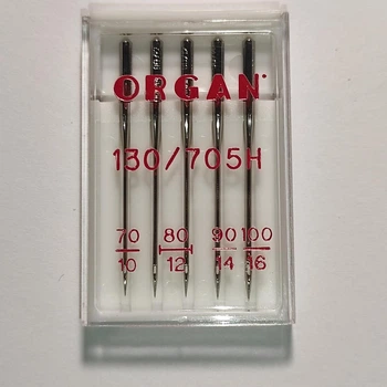 Иглы швейные универсальные ORGAN №70/80/90/100 пластиковый бокс 5 штук для бытовых швейных машин (6508)