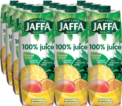 Упаковка соку Jaffa Тропічні фрукти 0.95 л х 12 шт (4820003684917_4820192260497)
