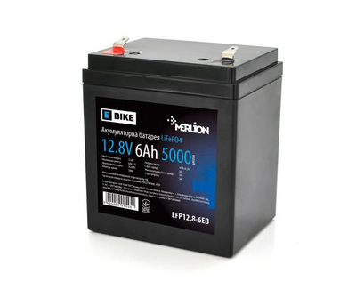 Литий-железо-фосфатный аккумулятор Merlion LiFePO4 12.8V 6AH (4S1P/BMS-5A), (90х70х101(107)), 0,8kg, 5000 циклов