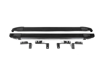 Боковые алюминиевые пороги Omsa Black (2 шт) для Citroen Nemo