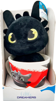 Подарунковий набір Dreamworks Animation How to Train Your Dragon Toothless Чашка 350 мл + М'яка іграшка 18 см (8028716159906)