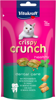 Лакомство для кошек Vitakraft Crispy Crunch подушечки для зубов с мятой 60 г (4008239288134)