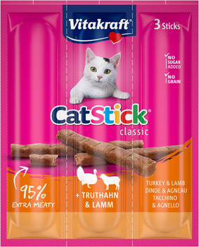 Лакомство для кошек Vitakraft мясные палочки с индейкой и ягненком 3 шт х 6 г (4008239241924)