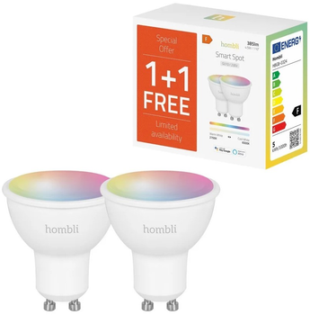 Розумна Wi-Fi лампа Hombli Smart Spot 5W RGB GU10 2 шт. (8719323919310)