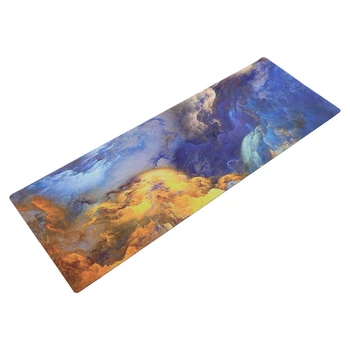 Коврик для фитнеса и йоги замшевый каучуковый Zelart 5662-68 размер 183x61x.0.3см Blue-Yellow