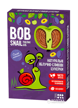 Цукерки Bob Snail натуральні яблучно-сливові 60 г (4820162520361)
