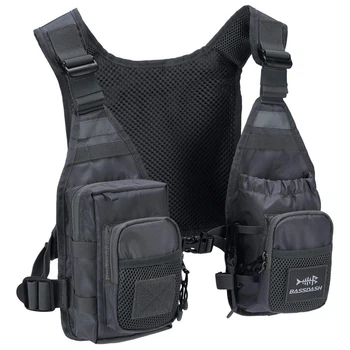 Разгрузочный лёгкий жилет спиннингиста Bassdash FV08 Grey для рыбалки 2XL