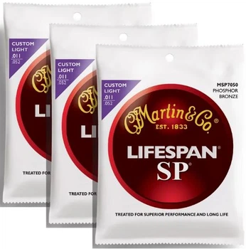 Струни для акустичної гітари Martin MSP7050 SP Lifespan Phosphor Bronze Custom Light (11-52)