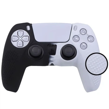 Силіконовий чохол для геймпада PS5 Dualsense (черно - белый)