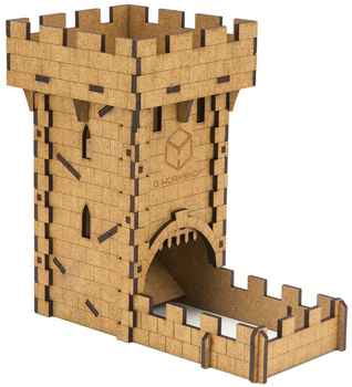 Wieża do kości Q-Workshop Dice Tower Medieval Średniowieczna 17 x 16 x 8 cm Jasno-brązowy (5907699491933)