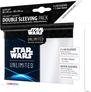 Набір кишень для карт Gamegenic Star Wars Unlimited Double Sleeving Pack Space Сині (4251715414040)