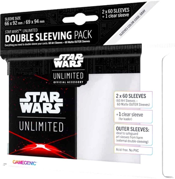 Zestaw koszulek do kart Gamegenic Star Wars Unlimited Double Sleeving Pack Space Czerwone (4251715414057)