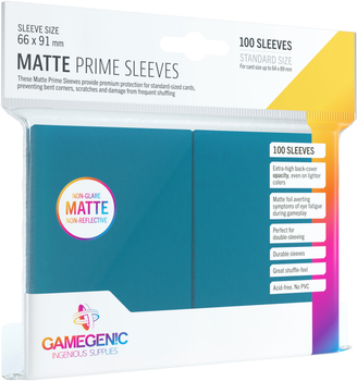 Zestaw koszulek do kart Gamegenic Matte Prime CCG Sleeves 6.6 x 9.1 cm 100 szt Niebieskie (4251715402399)