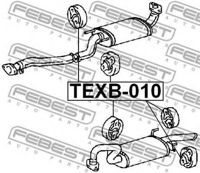 Кронштейн глушника Febest (TEXB010)