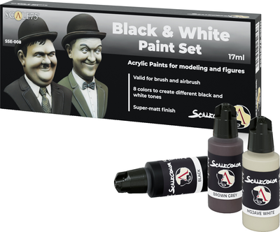 Zestaw farb Scale 75 Black and White 8 szt x 17 ml (8412548252896)