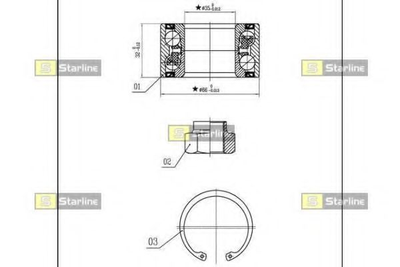 Підшипник колісний StarLine (LO01327)