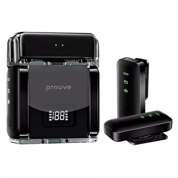Беспроводной петличный микрофон Type-C / Lightning Wireless Microphone Proove Live - Черный