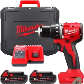 Дриль-шурупокрут акумуляторний ударний без щітковий Milwaukee M18 BLPDRC-202C 60.5 Нм (+2 акумулятора, зарядний пристрій, HD кейс) (4933492822)