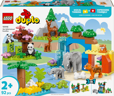 Конструктор LEGO DUPLO Town Семейства диких животных 3-в-1 92 детали (10446)