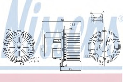 Вентилятор салону FORD TRANSIT (вир-во Nissens) Nissens (87061)