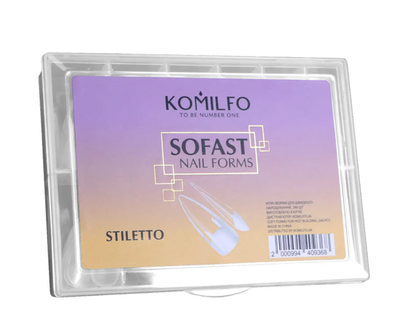 М'які форми Komilfo SoFast Nail Forms Stiletto для швидкого нарощування 240 шт