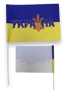 Флаг на палочке "Украина" (полиэстер) раз. 22*16 см