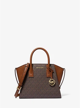 Женская сумка Michael Kors Avril Small Logo and Leather Satchel