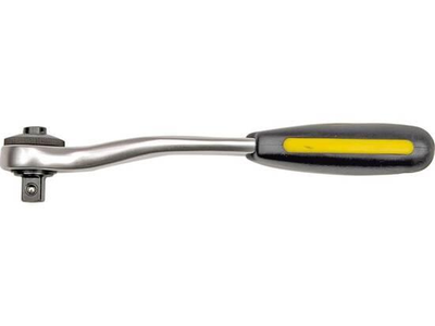 Тріскачка VOREL 53572 до торцевих голівок, вигнута, квадрат 3/8", L= 200 мм, 72T, CrV