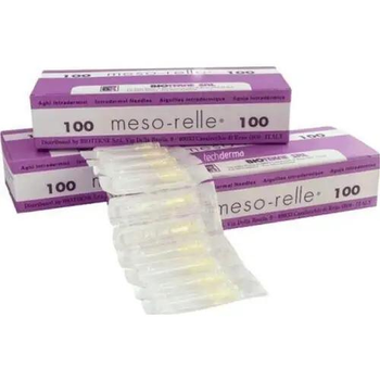 Голки для ін'єкцій мезотерапії Mesorelle 30Gx4 (100 шт)