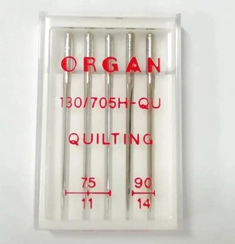 Иглы швейные для квилтинга ORGAN QUILTING 75/90 пластиковый бокс 5 штук для бытовых швейных машин (6990)
