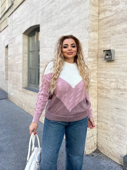 Fashions • Женский свитер Вирджиния Fashions 44-56 пудра (331-нс)