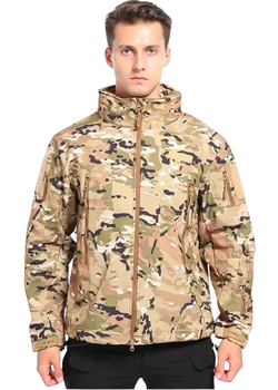 Водонепроницаемая тактическая куртка SOFTSHELL с флисом Solve Multicam KT6000806 размер L