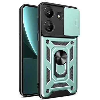 Чехол Fiji Camera Defence для Xiaomi Redmi 13C бампер с защитой камеры и подставкой Green
