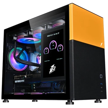 Корпус для ПК 1stPlayer Mi6-EV M-ATX/Mini-ITX з LCD дисплеєм чорний