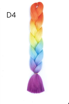 Канекалон омбре D4 60 см Jumbo Braid 5 кольорів різнокольровий