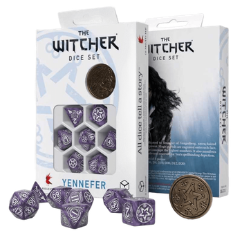 Zestaw kości Q-Workshop The Witcher Dice Kit Yennefer Czarny Bez i Agrest 7 elementów Lawendowe (5907699496051)