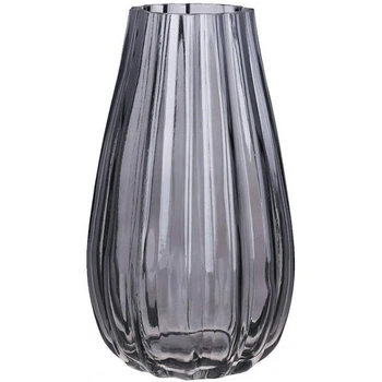 Ваза декоративна Ancient Glass "Грейс" Ø13х25см, скло, сірий (236575)