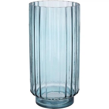 Ваза декоративна Ancient Glass "Манхеттен" Ø13х25см, сіро-синя (236586)