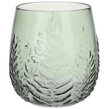 Ваза скляна Ancient Glass «Leaf» Ø16х19см, зелене скло (236607)