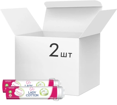 Упаковка ватних дисків Lady Cotton косметичних 2 пачки по 120 шт (41103351)