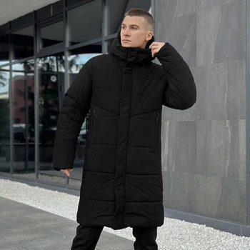 Зимняя куртка Pobedov Legas утепленная синтепухом черная размер 2XL