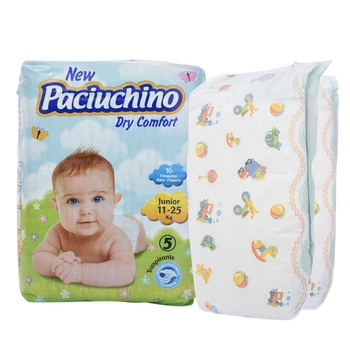 Детские подгузники Paciuchino 5 Junior (11-25кг) 16 шт памперсы для новорожденных одноразовые
